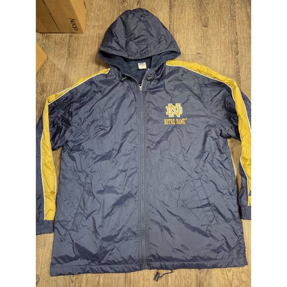 Russell Athletic Other - Notre Dame Jacket Size XL Full Zip Russell Athletic Hooded Pockets Navy/Gold